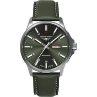 Bauhaus 2866-4 Aviation Herren-Fliegeruhr Automatik DayDate Grün