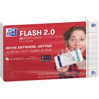Oxford Karteikarten FLASH 2.0 DIN A7 weiß liniert, 80
