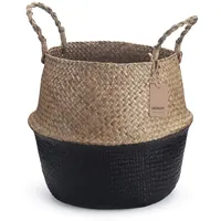 DOKOT Seegras Korb Blumentopf Naturkorb Gewebt Wäschekorb Mit Griff
