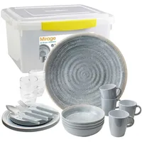 Sundream Mirage Geschirrset, grau, 37-teilig