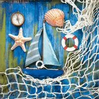 Ti-Flair 20 Servietten Coastal memories, Maritim Segelboot und Fischernetz