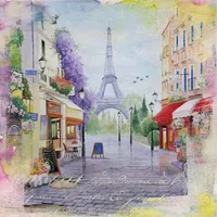 Ti-Flair Servietten Papier 33x33cm 3-lagig Stadtteil Paris Eiffelturm 20