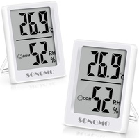 Sonomo Thermo-Hygrometer,2 Stück Digital Hygrometer Innen, Thermometer Innen Feuchtigkeit