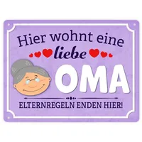 Speecheese Hier wohnt eine liebe Oma Metallschild XL in