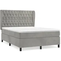 VidaXL Boxspringbett mit Matratze Hellgrau 140x200 cm Samt