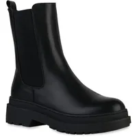 VAN HILL Damen Leicht Gefütterte Plateau Boots Profilsohle Schuhe