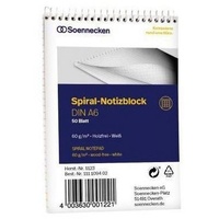 SOENNECKEN Notizblock 1123 DIN A6 60g kariert 50Blatt weiß
