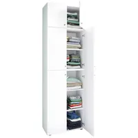 VCM Drehtürenschrank Lona XXL Weiß ca. 70x223x39 cm