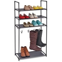 Relaxdays Schuhregal mit Stiefelfach, 16 Paar Schuhe, Stecksystem 4