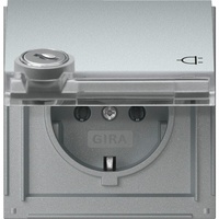 Gira 456965 SCHUKO-Steckdose mit Klappdeckel Schloss und Beschriftungsfeld Gira