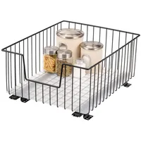 Bremermann Schrank-Korbauszug Schwarz, Metall, 40x23x50.5 cm Küchenzubehör