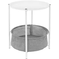 ML-Design Beistelltisch rund Ø 46x51 cm, Weiß, aus Metall,