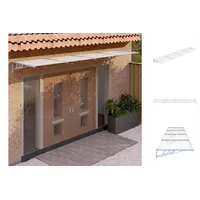 VidaXL Türvordach Grau und Transparent 396x90 cm Polycarbonat