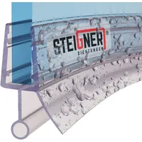STEIGNER Duschdichtung, 50cm, Glasstärke 3,5/4/ 5 mm, Vorgebogene PVC
