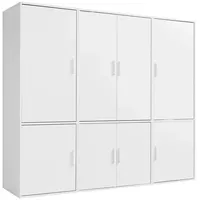Mokebo Kleiderschrank, Weiß, Holzwerkstoff, 3 Fächer, 210x187x58 cm, Schlafzimmer,