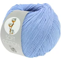 Lana Grossa Soft Cotton Häkelwolle, 140 m blau