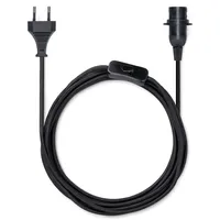 Kwmobile E14 Lampenfassung mit Schalter 3,5m Textilkabel - E