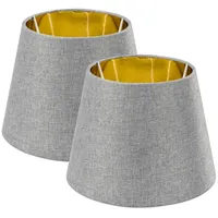 Navaris 2x Lampenschirm Tischlampe E27 rund - 16,2x15,3x22cm -
