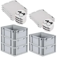 Proregal 5x Eurobox NextGen Grip mit Scharnierdeckel und schwarzen