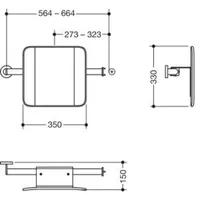 Hewi System 900 Rückenstütze 900.51.90760AS Edelstahl pulverbeschichtet weiß matt,
