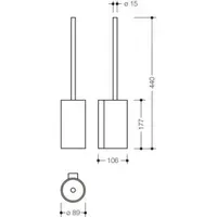 Hewi System 162 WC-Bürstengarnitur 162.20.10060DC pulverbeschichtet, schwarz tiefmatt, Wandmontage,