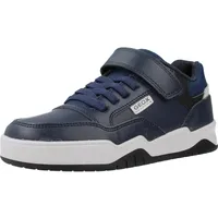 GEOX J Perth Boy E Sneaker, Navy/LT Grey, 35