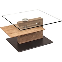 Vierhaus Couchtisch, drehbare Glasplatte, rollbar, Ablage