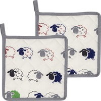 Kracht Topflappen "Schäfchen" 2er-Pack Schäfchen Größe 22x22 cm