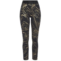 LASCANA ACTIVE Funktionsleggings Damen schwarz, gold Gr.M (40/42)