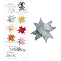 Ursus 3200089 - Papierstreifen für Fröbelsterne, silber, aus Tonzeichenpapier