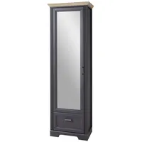 Innostyle Dielenschrank JASMIN mit Spiegel Farbe Graphit Absetzung Artisan