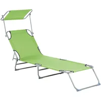 Beliani Gartenliege Grün Silber 58x205x80
