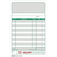 RNK RNKVERLAG - Kassenblock zweifarbig, grün/rot, mit Nummerierung, oben