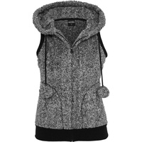 URBAN CLASSICS Teddy Melange Jacke Black / White M