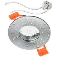 Ledscom.de Bad-Deckeneinbaurahmen ERID, Feuchtraum, Badezimmer, IP44, rund, aluminium matt,