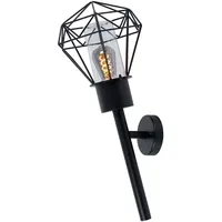 GLOBO Außenleuchte Wandleuchte Gartenlampe Fackel schwarz Vintage Wandlampe, Edelstahl,
