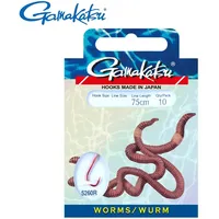 Gamakatsu Hook 5260R Worm 75cm rot - 10 gebundene