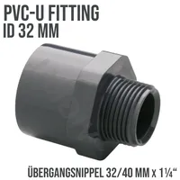 Plimat Mega Übergangsnippel pvc-u 32/40 mm PVC Klebe Fitting