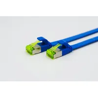 Helos ultra flaches Patchkabel U/FTP Cat 6a Blau 0,3m