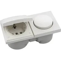 Berker Integro Pure Schalter/Deckel polarweiß - Steckdose polarweiß