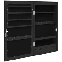 VidaXL Spiegel-Schmuckschrank mit LED-Beleuchtung Wandmontage Schwarz