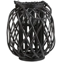 Beliani Laterne Mauritius Holz 30 cm schwarz