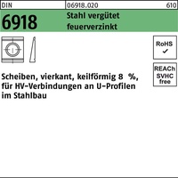 Peiner DIN 6918 Scheibe vierkant Stahl C45 23mm feuerverzinkt