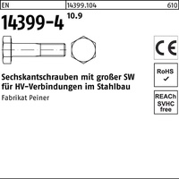 Peiner EN 14399-4 Sechskant-Schaftschraube M24x70 Stahl 10.9 blank