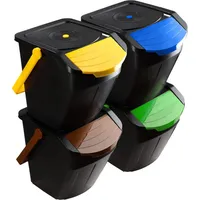 Kadax Recycling-Eimer Set "Loras", Mülleimer mit Deckel, Abfallsammler, 25L,
