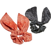 URBAN CLASSICS Unisex TB5128-Bandana Print Scrunchies with XXL Bow