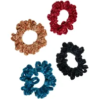 URBAN CLASSICS Fluffy Scrunchies 4-Pack in bunt Größe one