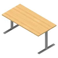 Quadrifoglio Schreibtisch buche rechteckig, C-Fuß-Gestell silber 160,0 x 80,0