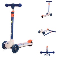 Lorelli Kinderroller Tamtam 3 Räder, höhenverstellbar, Leuchträder, Fußbremse blau