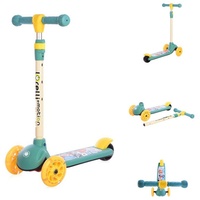 Lorelli Kinderroller Tamtam 3 Räder, höhenverstellbar, Leuchträder, Fußbremse gelb